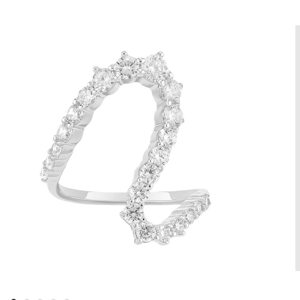 Primrose Sterling Silver Cubic Zirconia Swirl Ring